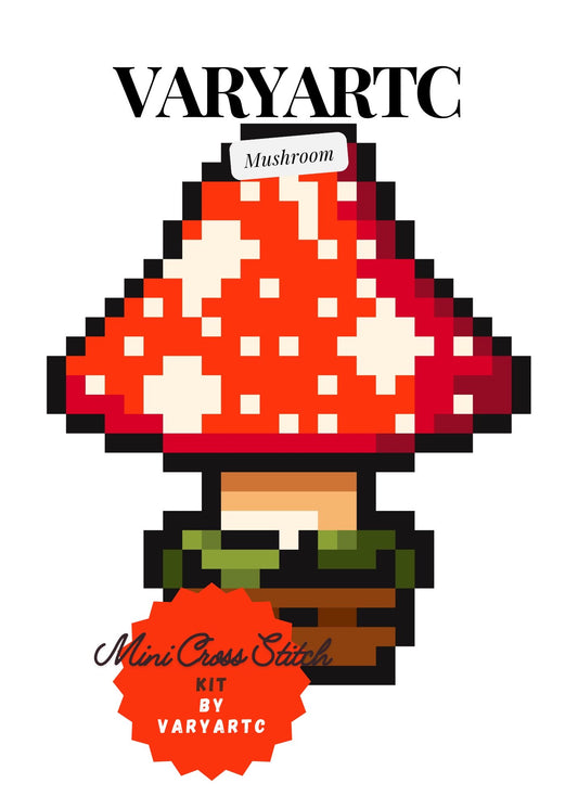 Mushroom Mini Cross Stitch Kit